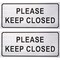 Juvale 2-Pack Please Close Signs - Please Keep Closed Gate Signs, Close Sign for Dog Gate, Business and Home Use, Silver - 7.87 x 3.6 Inches